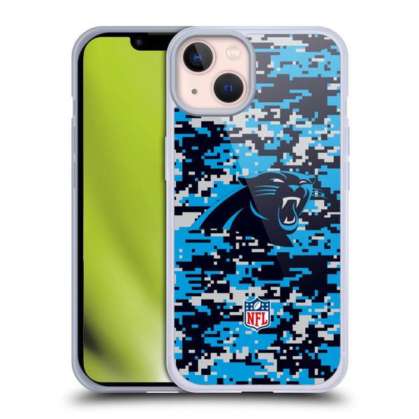 NFL Carolina Panthers Graphics Digital Camouflage Soft Gel Case for Apple iPhone 13
