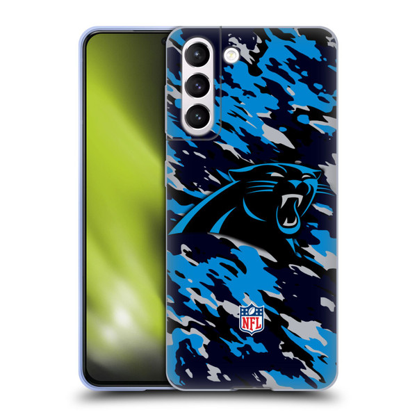 NFL Carolina Panthers Logo Camou Soft Gel Case for Samsung Galaxy S21 5G