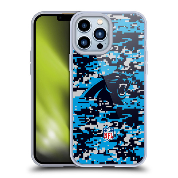 NFL Carolina Panthers Graphics Digital Camouflage Soft Gel Case for Apple iPhone 13 Pro Max