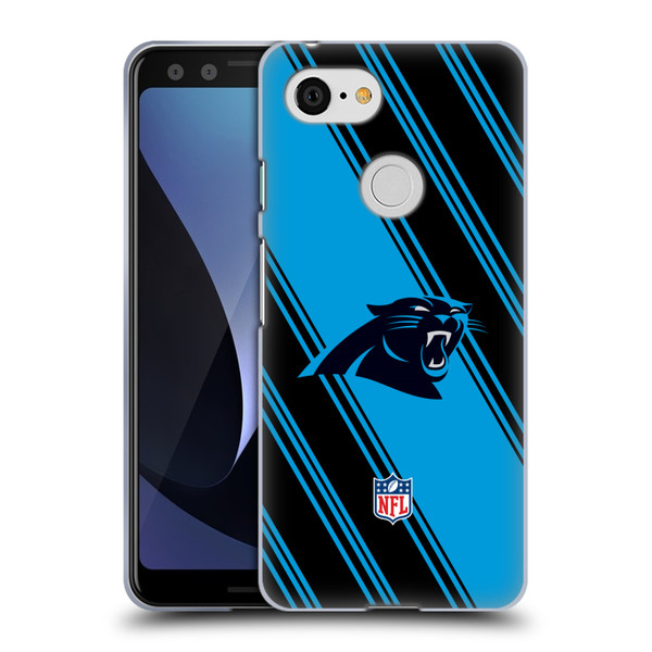 NFL Carolina Panthers Artwork Stripes Soft Gel Case for Google Pixel 3