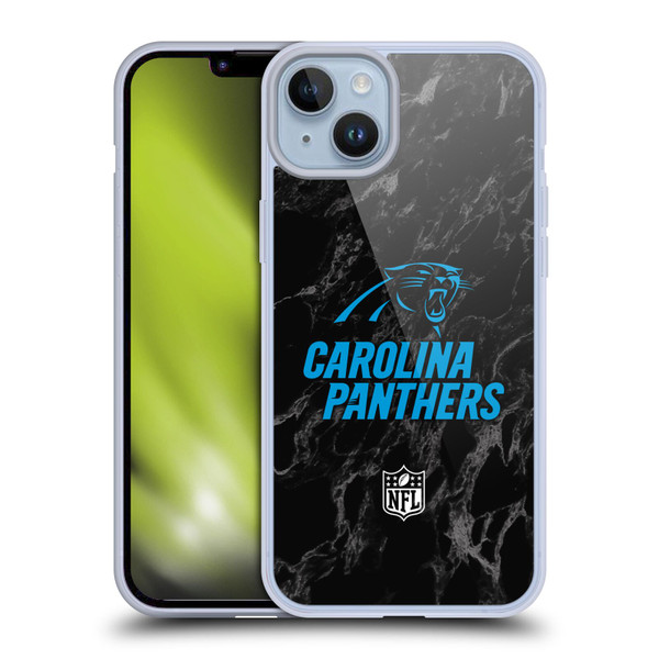 NFL Carolina Panthers Graphics Coloured Marble Soft Gel Case for Apple iPhone 14 Plus