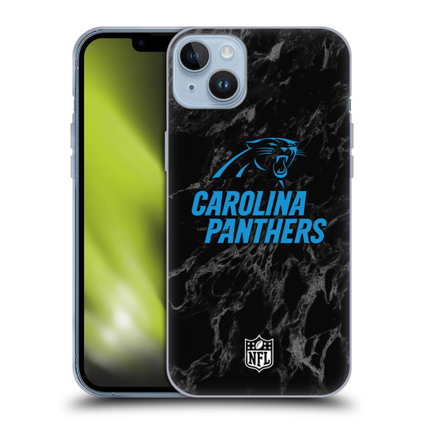 NFL Carolina Panthers Graphics Coloured Marble Soft Gel Case for Apple iPhone 14 Plus