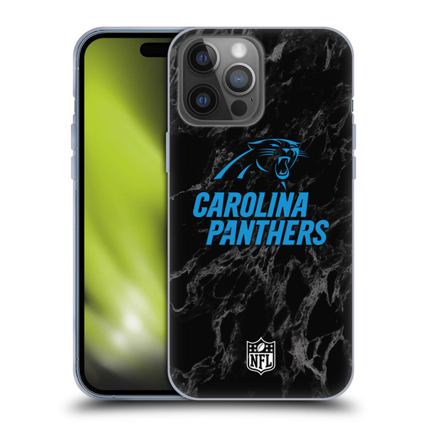 NFL Carolina Panthers Graphics Coloured Marble Soft Gel Case for Apple iPhone 14 Pro Max
