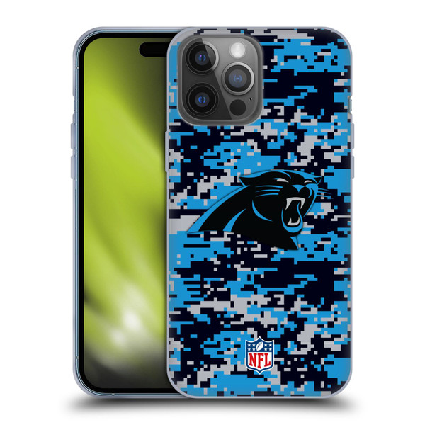 NFL Carolina Panthers Graphics Digital Camouflage Soft Gel Case for Apple iPhone 14 Pro Max