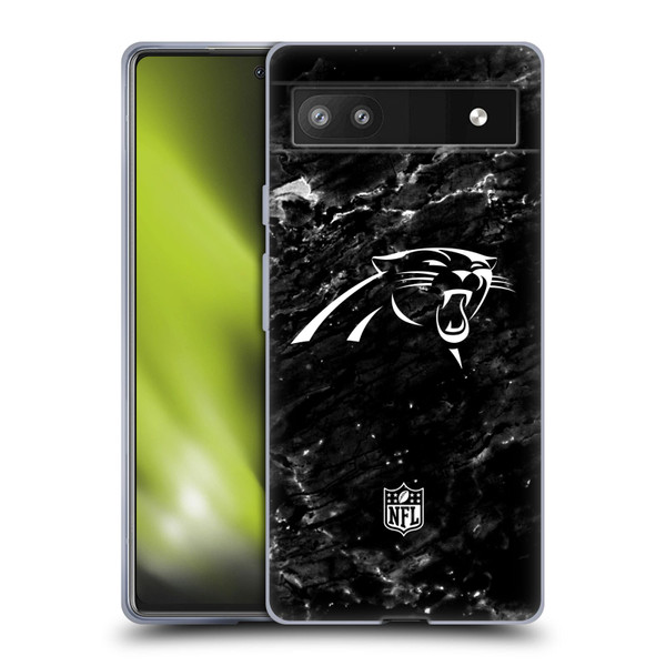 NFL Carolina Panthers Artwork Marble Soft Gel Case for Google Pixel 6a