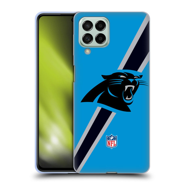 NFL Carolina Panthers Logo Stripes Soft Gel Case for Samsung Galaxy M53 (2022)