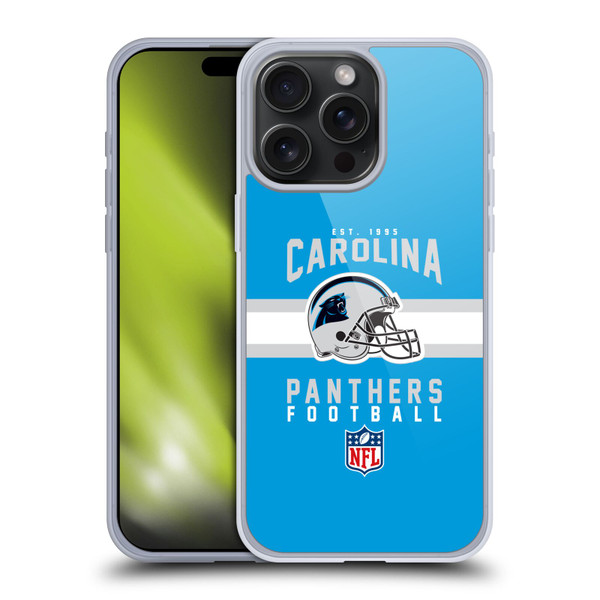 NFL Carolina Panthers Graphics Helmet Typography Soft Gel Case for Apple iPhone 15 Pro Max