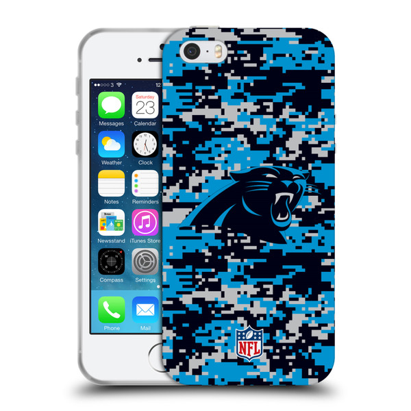 NFL Carolina Panthers Graphics Digital Camouflage Soft Gel Case for Apple iPhone 5 / 5s / iPhone SE 2016
