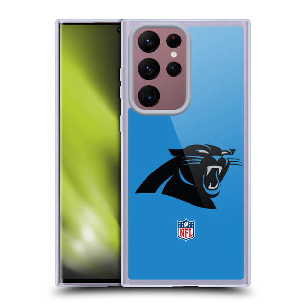 NFL Carolina Panthers Logo Plain Soft Gel Case for Samsung Galaxy S22 Ultra 5G