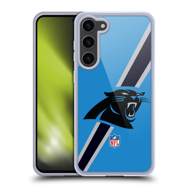 NFL Carolina Panthers Logo Stripes Soft Gel Case for Samsung Galaxy S23+ 5G