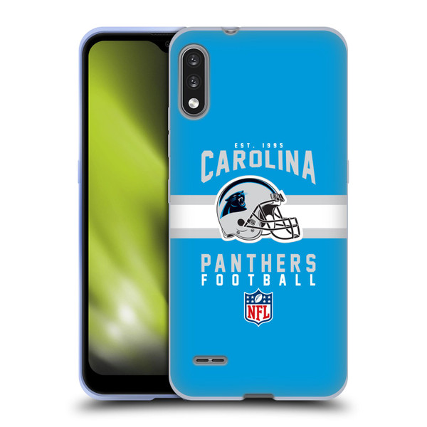 NFL Carolina Panthers Graphics Helmet Typography Soft Gel Case for LG K22