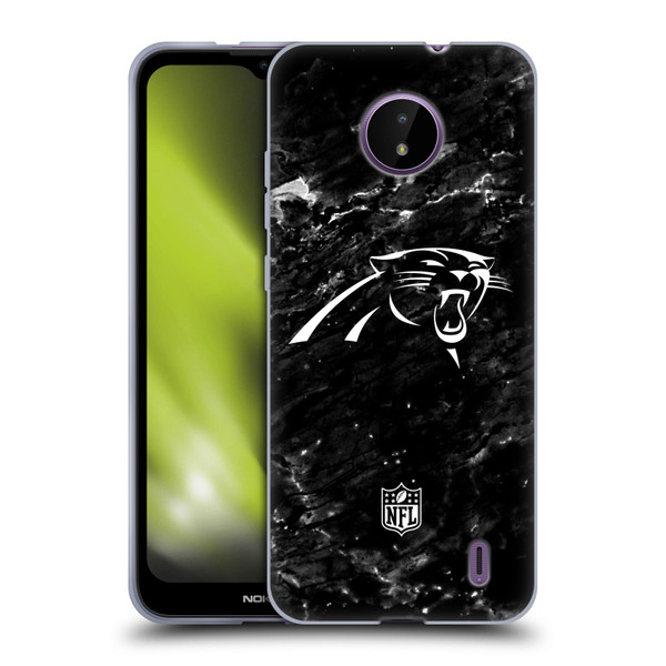 NFL Carolina Panthers Artwork Marble Soft Gel Case for Nokia C10 / C20