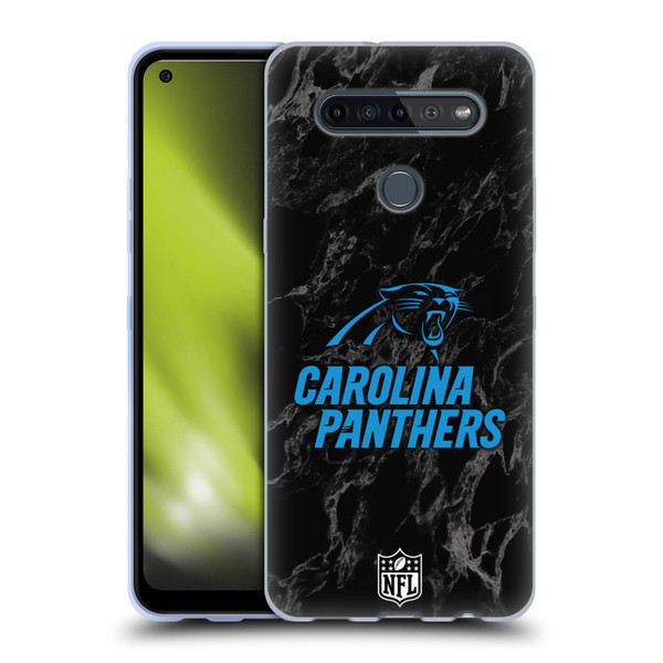 NFL Carolina Panthers Graphics Coloured Marble Soft Gel Case for LG K51S