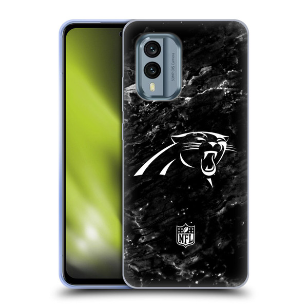 NFL Carolina Panthers Artwork Marble Soft Gel Case for Nokia X30