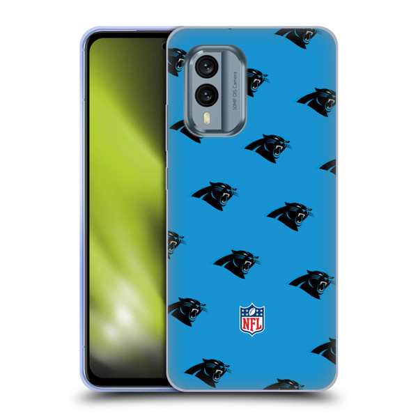 NFL Carolina Panthers Artwork Patterns Soft Gel Case for Nokia X30