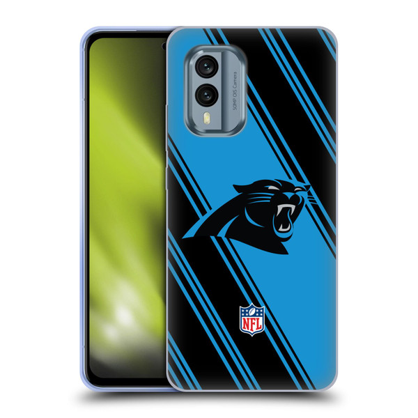 NFL Carolina Panthers Artwork Stripes Soft Gel Case for Nokia X30