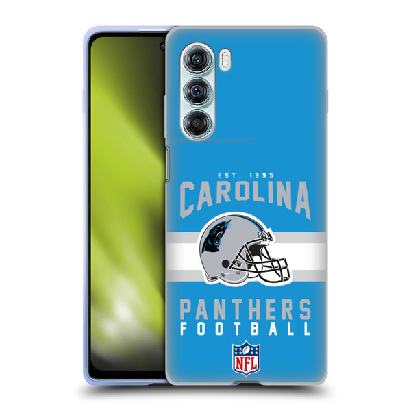 NFL Carolina Panthers Graphics Helmet Typography Soft Gel Case for Motorola Edge S30 / Moto G200 5G