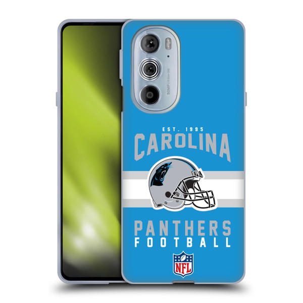 NFL Carolina Panthers Graphics Helmet Typography Soft Gel Case for Motorola Edge X30