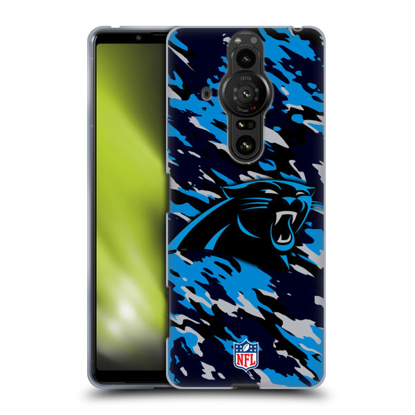NFL Carolina Panthers Logo Camou Soft Gel Case for Sony Xperia Pro-I