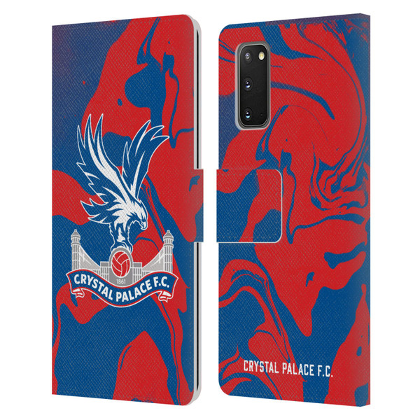 Crystal Palace FC Crest Red And Blue Marble Leather Book Wallet Case Cover For Samsung Galaxy S20 / S20 5G