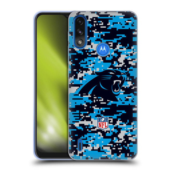 NFL Carolina Panthers Graphics Digital Camouflage Soft Gel Case for Motorola Moto E7 Power / Moto E7i Power