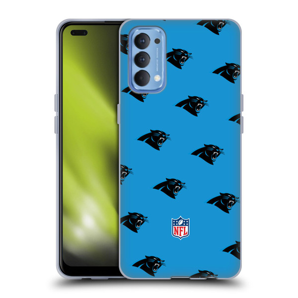 NFL Carolina Panthers Artwork Patterns Soft Gel Case for OPPO Reno 4 5G