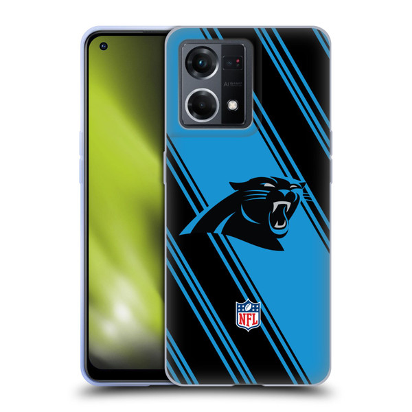 NFL Carolina Panthers Artwork Stripes Soft Gel Case for OPPO Reno8 4G