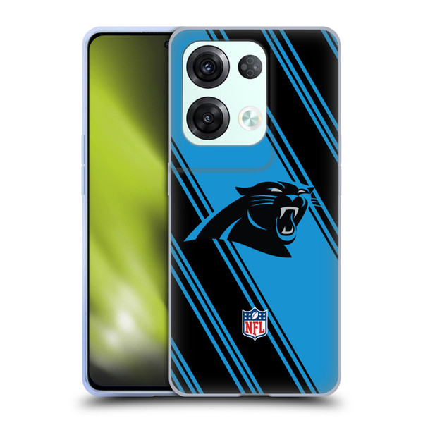NFL Carolina Panthers Artwork Stripes Soft Gel Case for OPPO Reno8 Pro