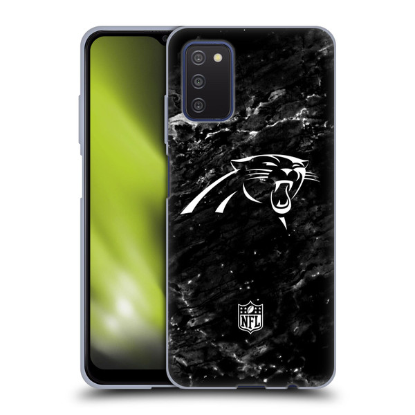 NFL Carolina Panthers Artwork Marble Soft Gel Case for Samsung Galaxy A03s (2021)