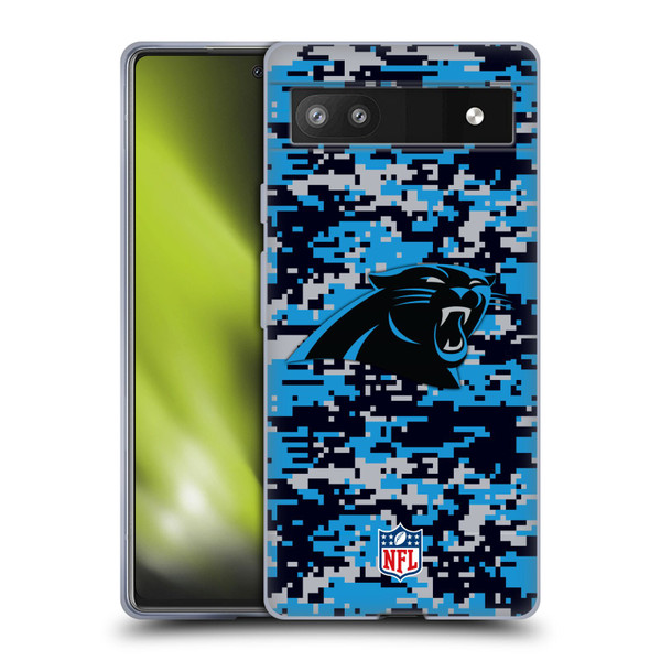 NFL Carolina Panthers Graphics Digital Camouflage Soft Gel Case for Google Pixel 6a