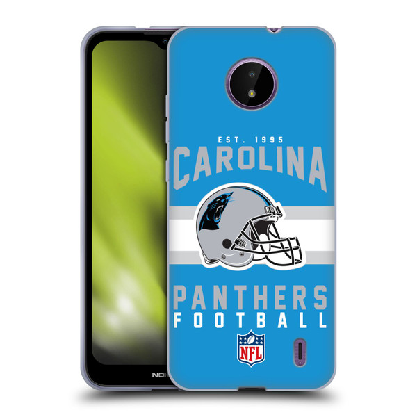 NFL Carolina Panthers Graphics Helmet Typography Soft Gel Case for Nokia C10 / C20