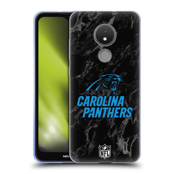 NFL Carolina Panthers Graphics Coloured Marble Soft Gel Case for Nokia C21