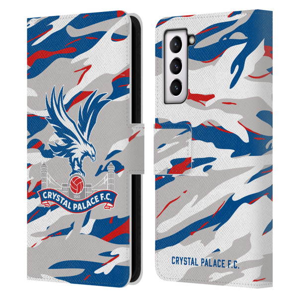 Crystal Palace FC Crest Camouflage Leather Book Wallet Case Cover For Samsung Galaxy S21 5G