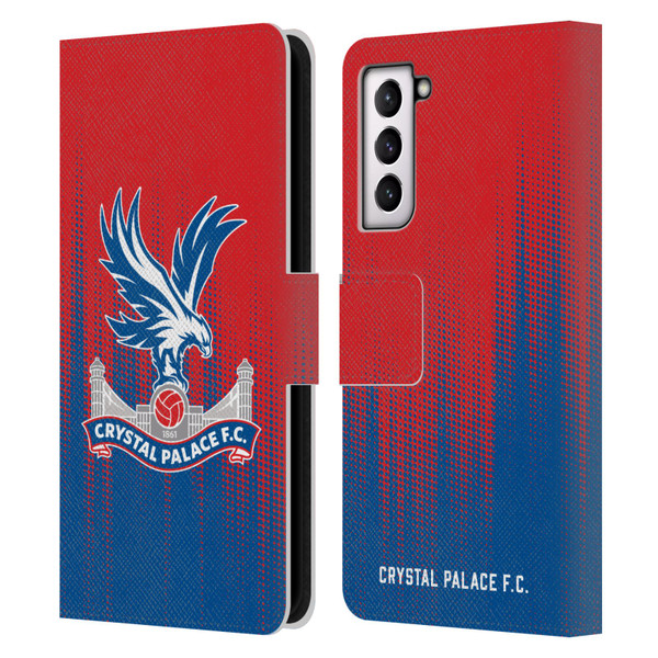 Crystal Palace FC Crest Halftone Leather Book Wallet Case Cover For Samsung Galaxy S21 5G