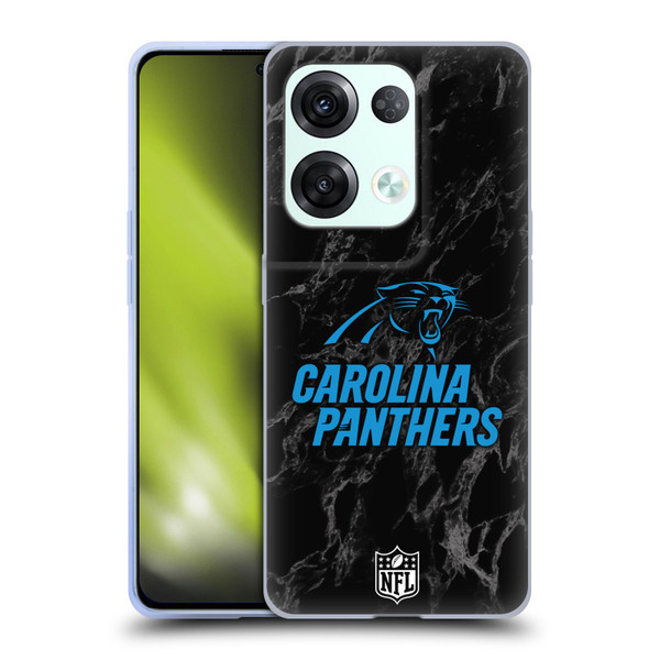 NFL Carolina Panthers Graphics Coloured Marble Soft Gel Case for OPPO Reno8 Pro