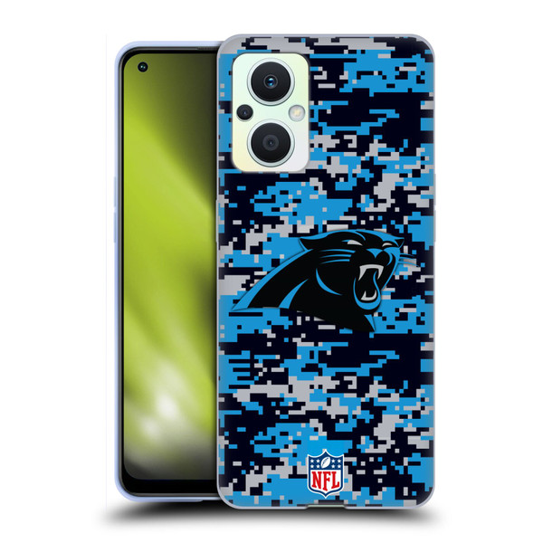 NFL Carolina Panthers Graphics Digital Camouflage Soft Gel Case for OPPO Reno8 Lite