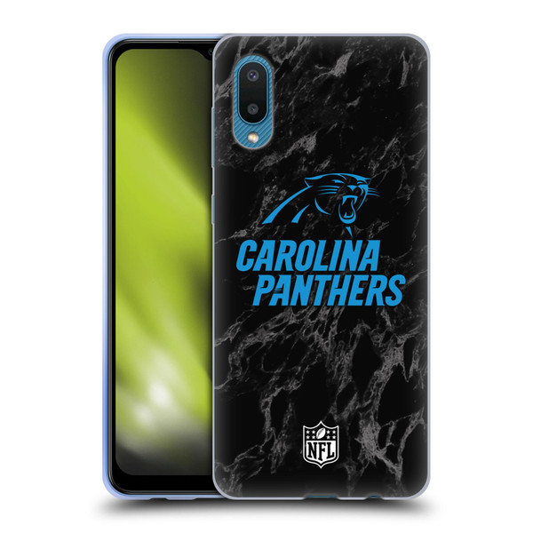 NFL Carolina Panthers Graphics Coloured Marble Soft Gel Case for Samsung Galaxy A02/M02 (2021)