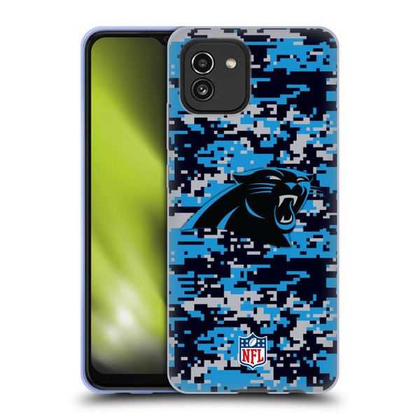 NFL Carolina Panthers Graphics Digital Camouflage Soft Gel Case for Samsung Galaxy A03 (2021)