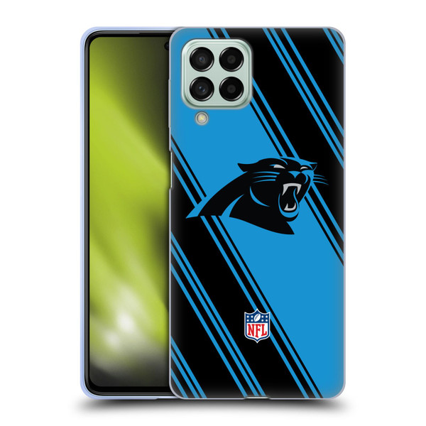 NFL Carolina Panthers Artwork Stripes Soft Gel Case for Samsung Galaxy M53 (2022)