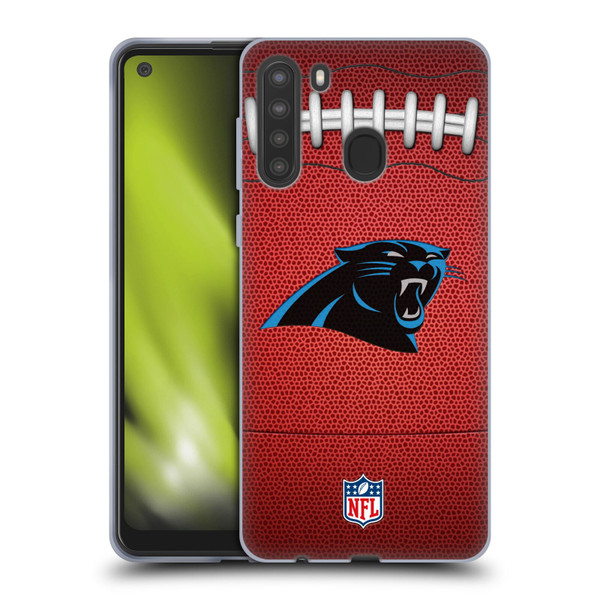 NFL Carolina Panthers Graphics Football Soft Gel Case for Samsung Galaxy A21 (2020)