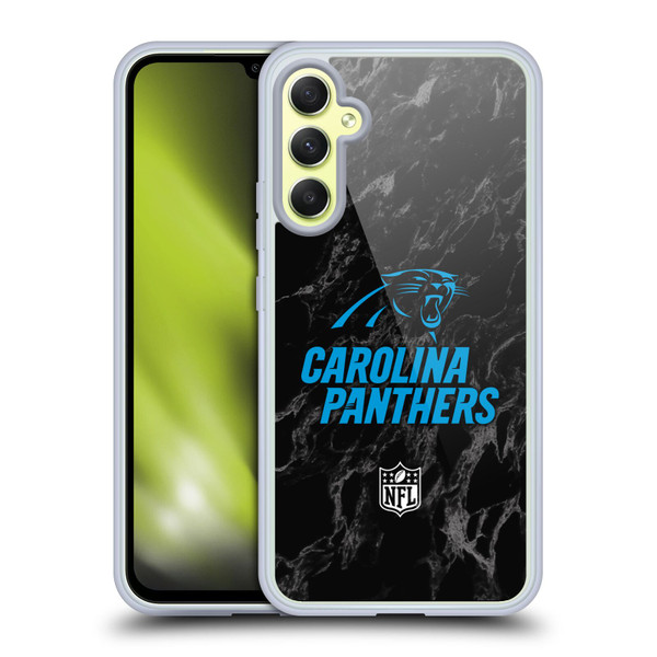 NFL Carolina Panthers Graphics Coloured Marble Soft Gel Case for Samsung Galaxy A34 5G