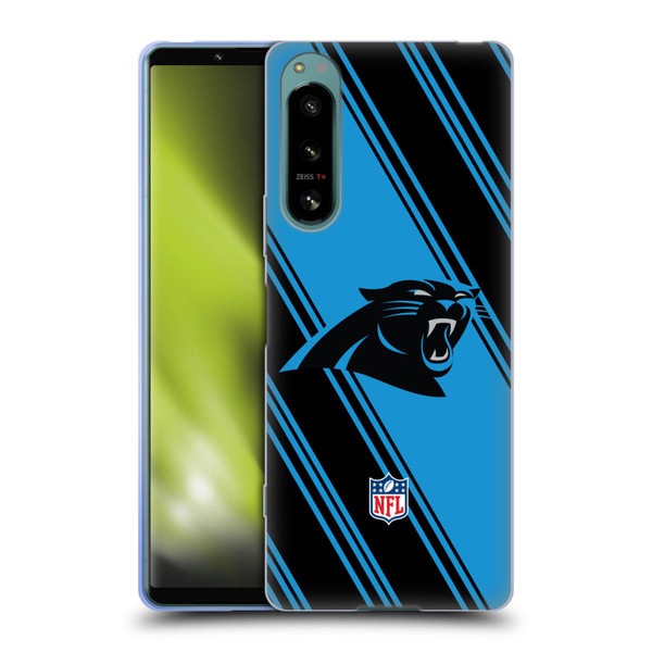 NFL Carolina Panthers Artwork Stripes Soft Gel Case for Sony Xperia 5 IV