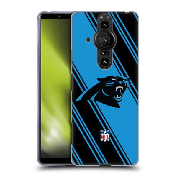 NFL Carolina Panthers Artwork Stripes Soft Gel Case for Sony Xperia Pro-I