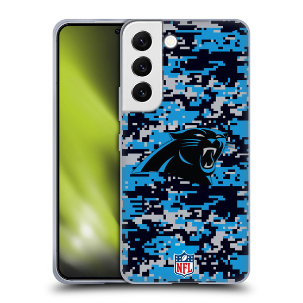 NFL Carolina Panthers Graphics Digital Camouflage Soft Gel Case for Samsung Galaxy S22 5G