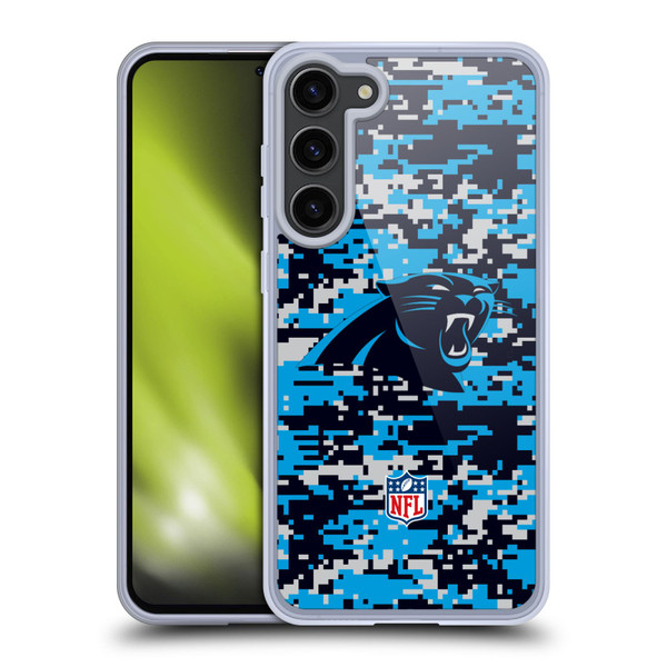 NFL Carolina Panthers Graphics Digital Camouflage Soft Gel Case for Samsung Galaxy S23+ 5G