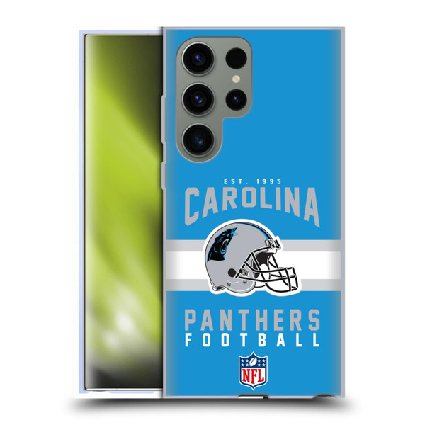 NFL Carolina Panthers Graphics Helmet Typography Soft Gel Case for Samsung Galaxy S23 Ultra 5G