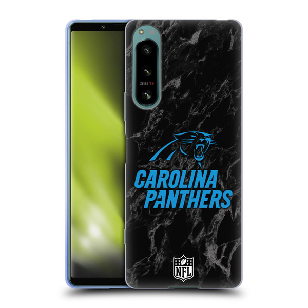 NFL Carolina Panthers Graphics Coloured Marble Soft Gel Case for Sony Xperia 5 IV