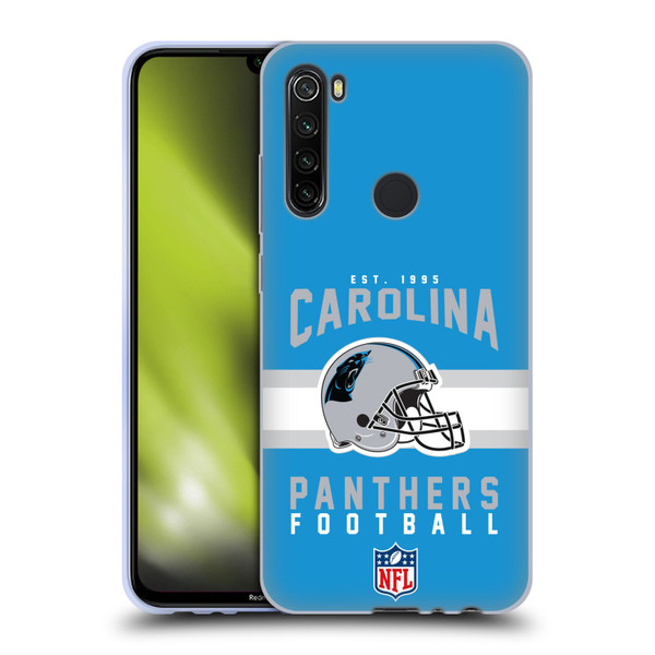NFL Carolina Panthers Graphics Helmet Typography Soft Gel Case for Xiaomi Redmi Note 8T