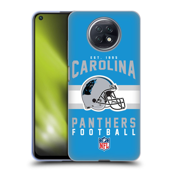 NFL Carolina Panthers Graphics Helmet Typography Soft Gel Case for Xiaomi Redmi Note 9T 5G