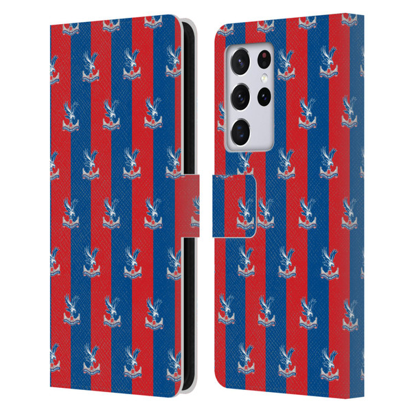 Crystal Palace FC Crest Pattern Leather Book Wallet Case Cover For Samsung Galaxy S21 Ultra 5G